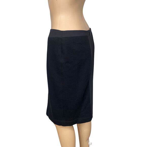 BOSS By Hugo Boss Valbone Black Mixed Material Classic Pencil Skirt SZ 6 - Picture 4 of 12